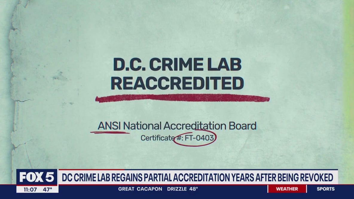 DC crime lab regains partial accreditation years after being revoked